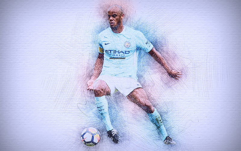 Vincent Kompany, Footballer, Manchester City FC, Soccer, Belgian, HD wallpaper