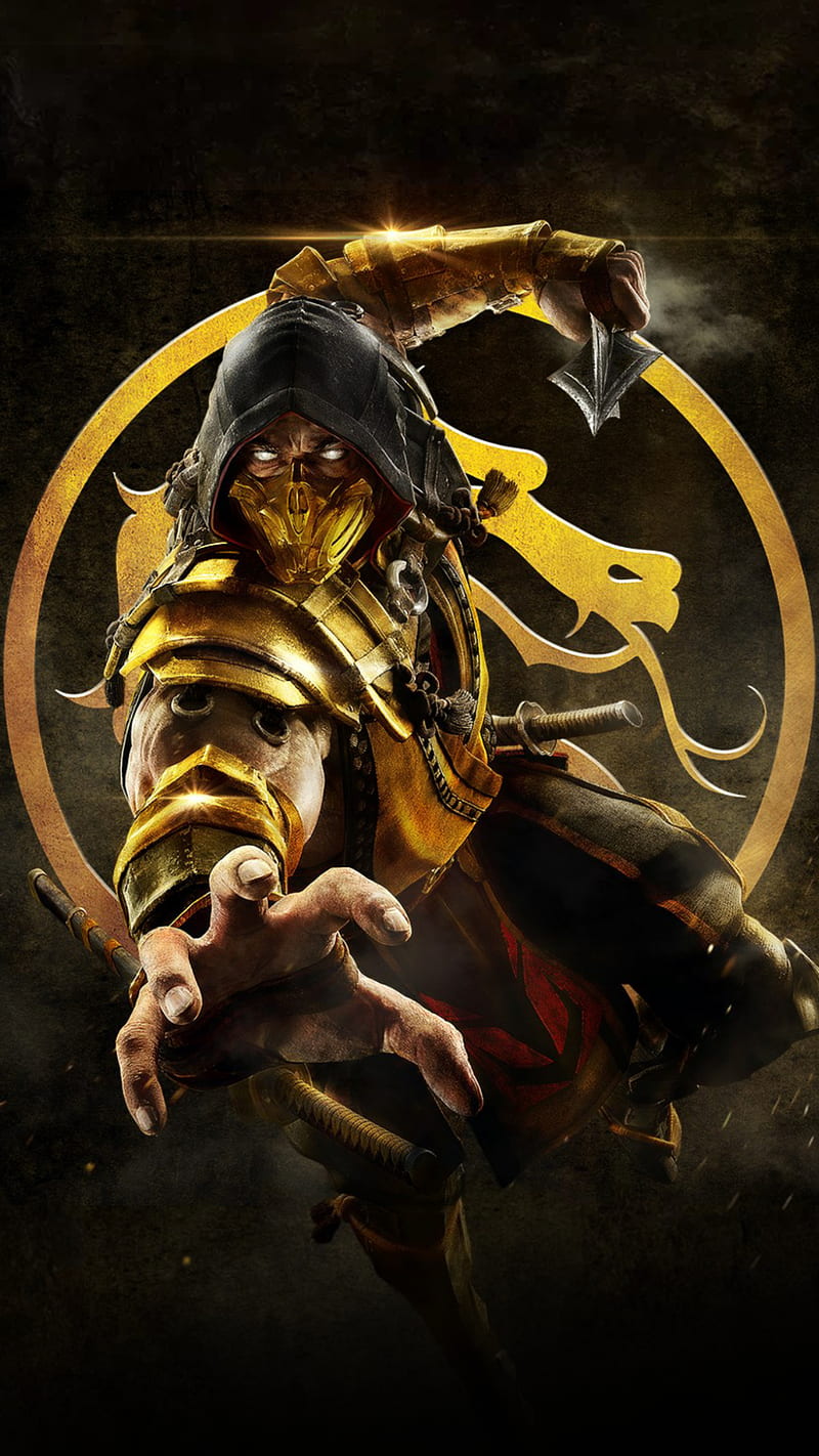Scorpion Mortal Kombat X 4K Phone iPhone Wallpaper #5130a
