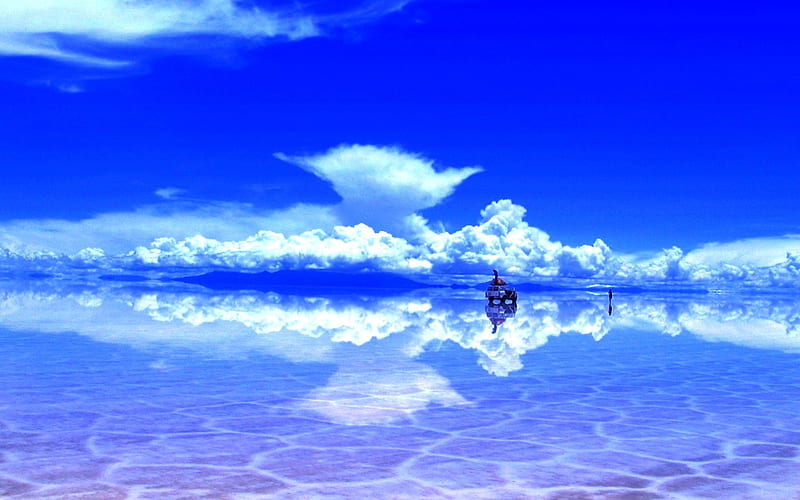 REFLECTION, Salar de Uyuni, Bolivia, water, cloud, HD wallpaper