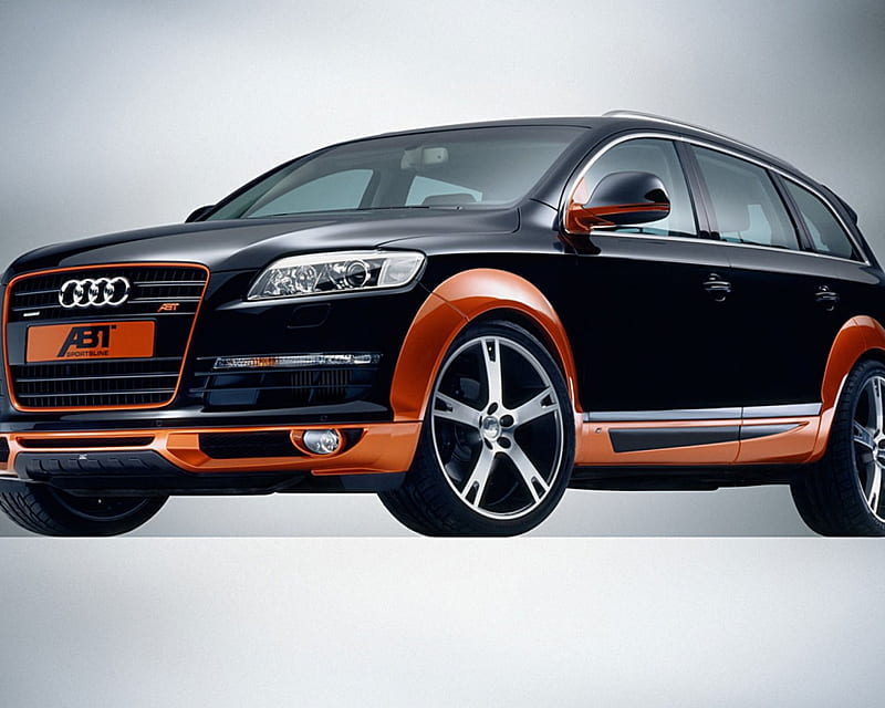 Audi Q7 Abt Sportsline Tuning, orange, q7, black, abt, sportsline, tuning, audi, HD wallpaper