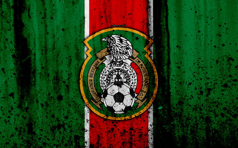 Mexico national football team emblem, grunge, North America, football, stone texture, soccer, Mexico, logo, North American national teams, HD wallpaper