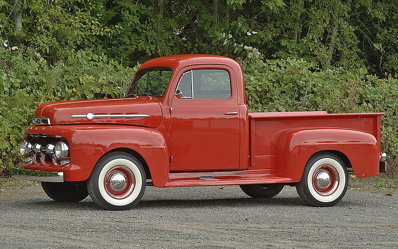 1952 Ford F-1 Pick-Up 215ci 3-Speed, 3-Speed, Pick-Up, Old-Timer, Ford, Red, 215ci, Truck, F-1, HD wallpaper