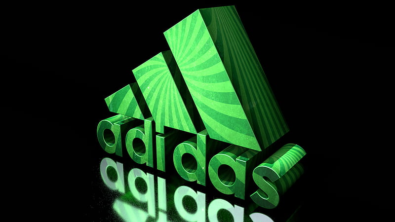 3D Adidas Black CGI Digital Art Green In Black Background Adidas, HD wallpaper