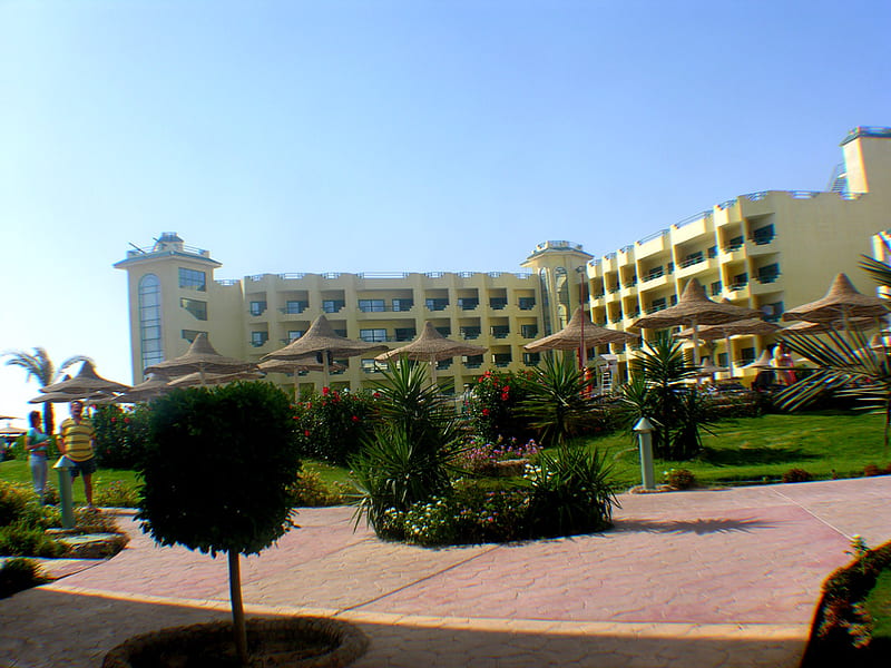 Grand Azur Hotel outside, architecture, hotels, hurghada, grand azur hotel, egypt, HD wallpaper