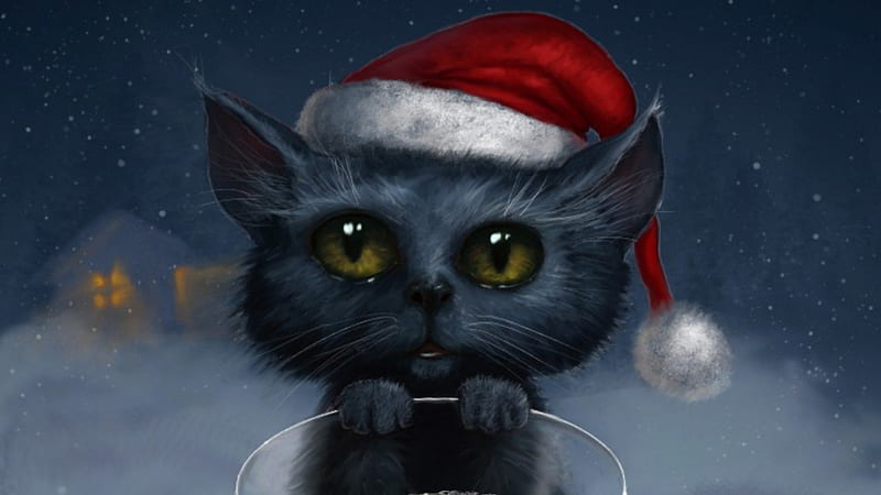 Cat Cartoon Christmas Wallpapers  Wallpaper Cave