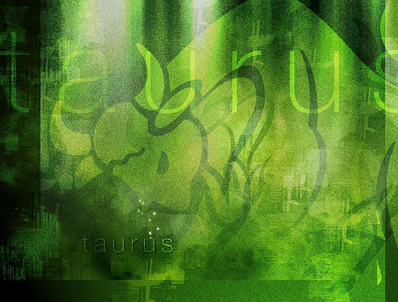 taurus, zodiac, green, HD wallpaper