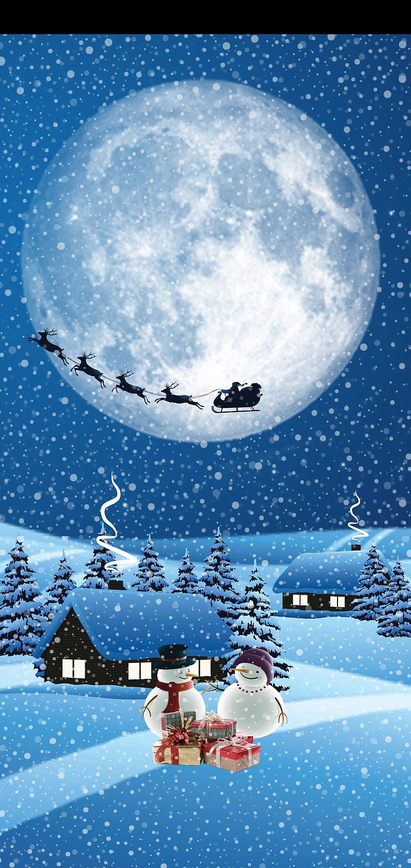 Christmas scene, santa, snow, father christmas, snowman, honor 10, huawei,  santa claus, HD phone wallpaper | Peakpx