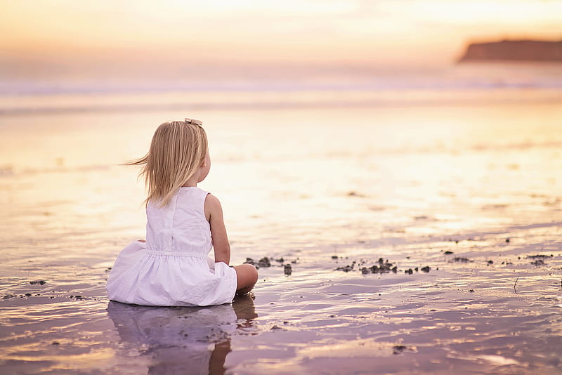 Little girl, beach, kid, fair, graphy, people, beauty, child, face, pink, bonny, Belle, lovely, comely, pure, blonde, sky, baby, sit, cute, water, girl, childhood, white, pretty, sunset, adorable, sweet, sightly, nice Hair, little, Nexus, bonito, dainty, sea, princess, outdoor, HD wallpaper