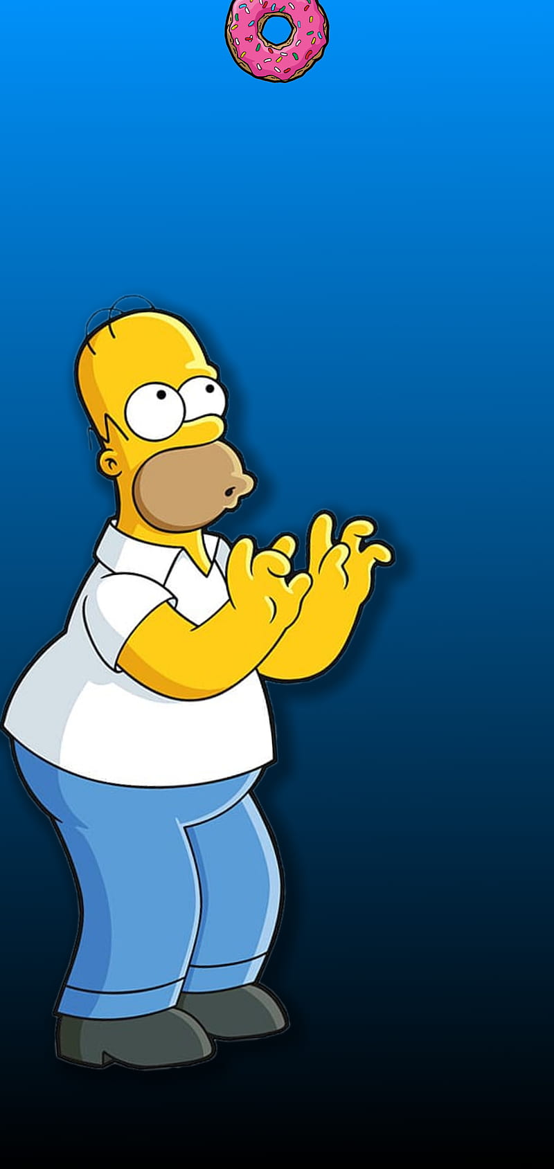 Homer and Samsung, blue, cartoon, family, hole, homer, punch hole, samsung note, samsung note 10, samsung note 10 plus, simpson, HD mobile wallpaper