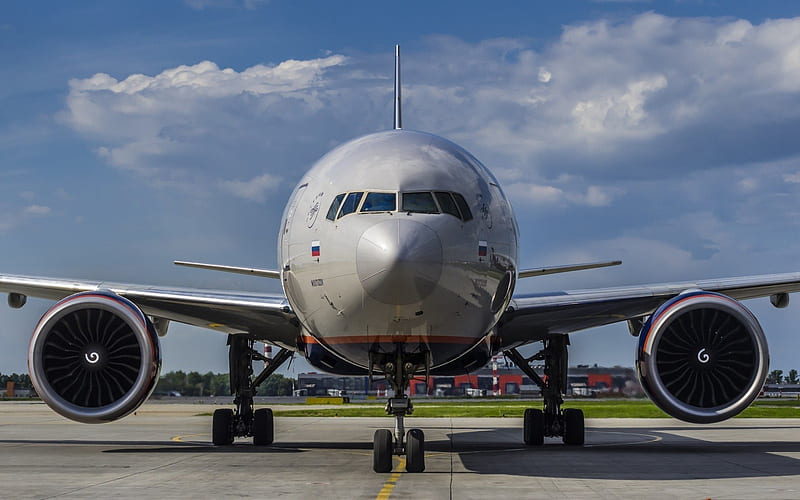 boeing 777, aeroflot, airport, a passenger plane, HD wallpaper