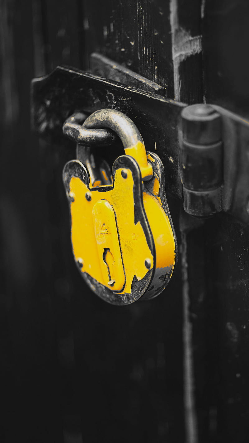 Locked, door, door lock, lock, yellow, HD phone wallpaper | Peakpx