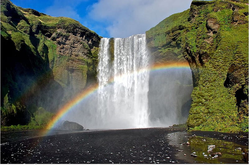 Rainbow, waterfall, nature, fun, HD wallpaper | Peakpx