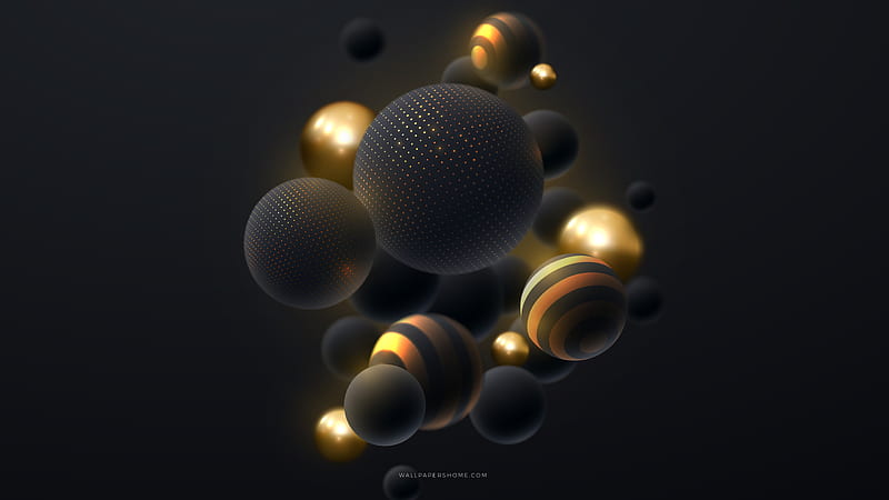 abstract, 3D, colorful, pearls, HD wallpaper