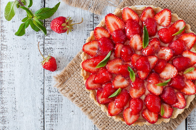 Food, Pie, Berry , Strawberry , Dessert, HD wallpaper