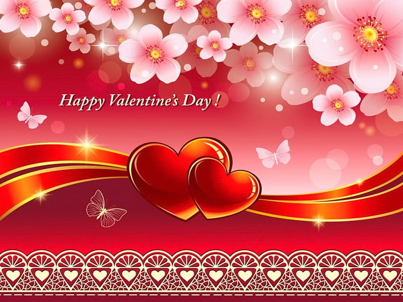 Happy Valentine's day!, pretty, lovely, holiday, background, bonito,  valentine, HD wallpaper | Peakpx