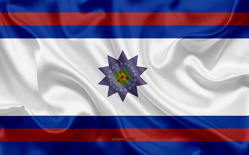 Flag of Paysandu Department silk flag, department of Uruguay, silk texture, Paysandu flag, Uruguay, Paysandu Department, HD wallpaper