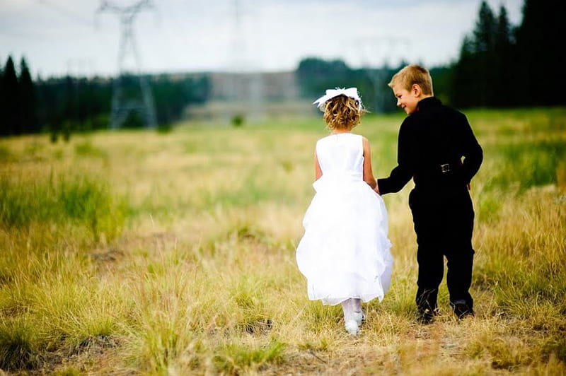 Happily Ever After, fild, grass, siempre, couple, kids, young love, HD wallpaper