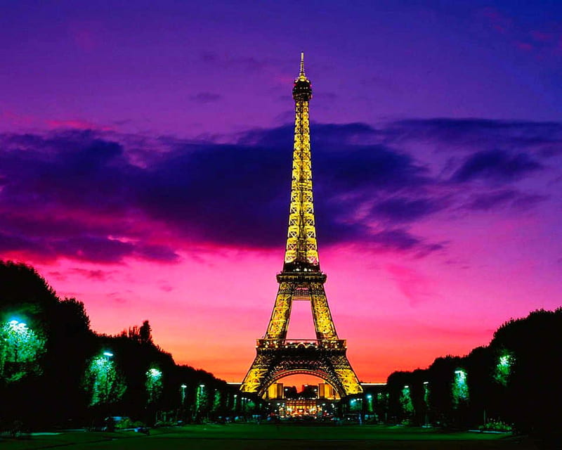 Eifel Tower, architecture, night, Paris, HD wallpaper