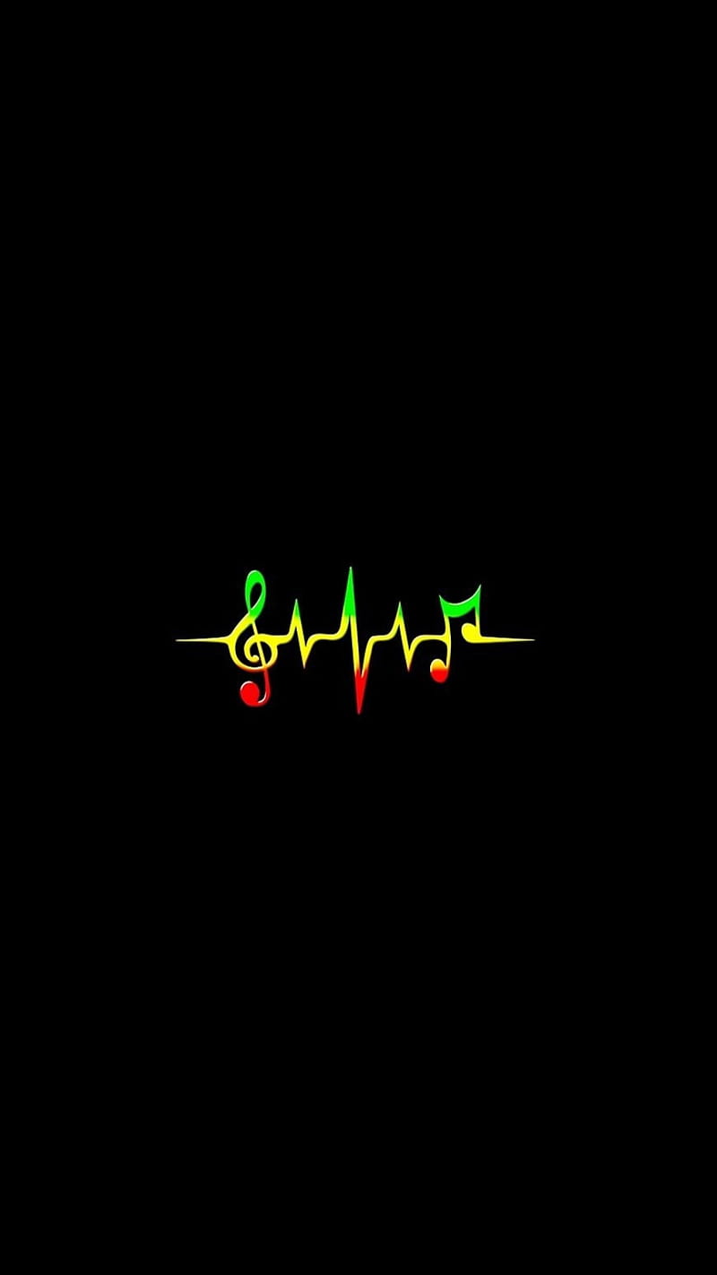 Rasta Life, black, colours, heart, light, music, neon, HD phone wallpaper