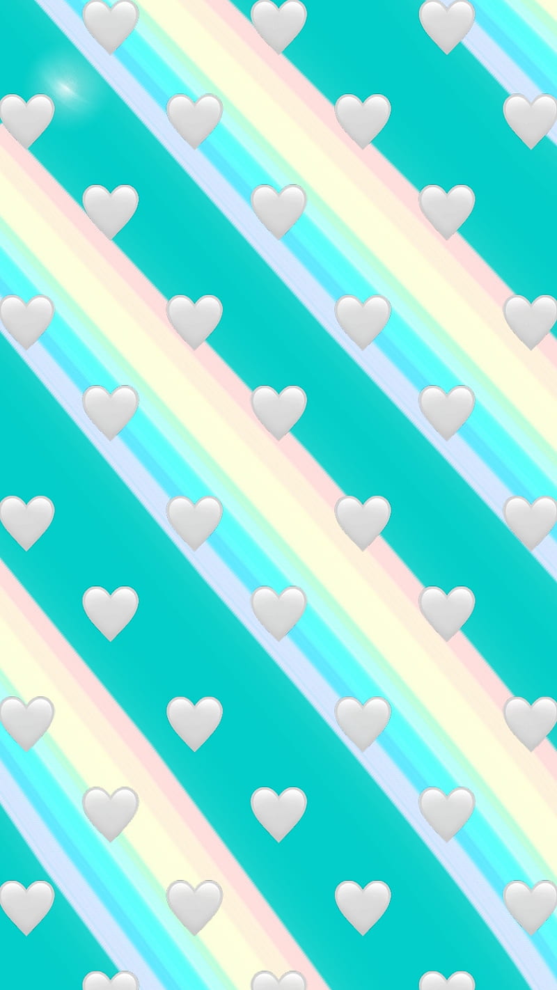 Heart Pattern Wallpaper Background for iPhone {Pastel Rainbow