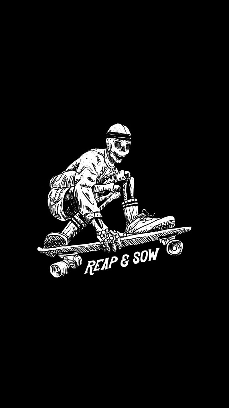 Reap and Sow, black, skate, white, HD phone wallpaper