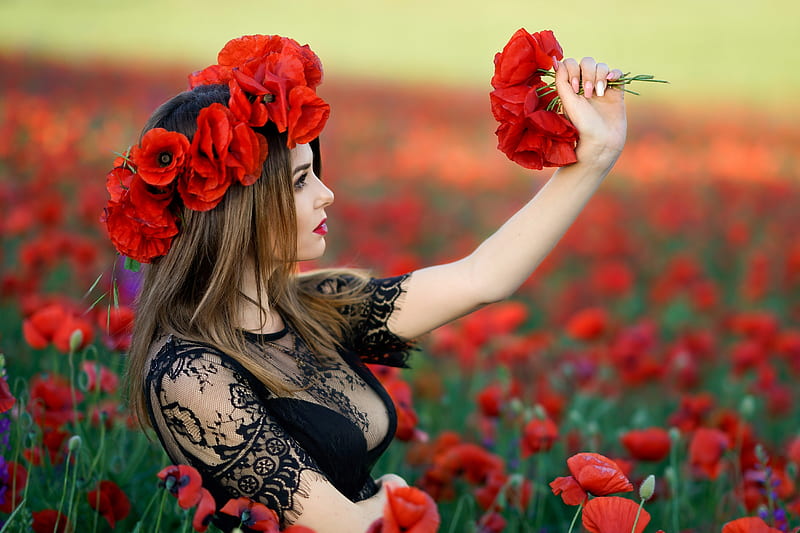 Leia mordaz Ru ❤️, bonita, corona, flores, mujer, Fondo de pantalla HD | Peakpx
