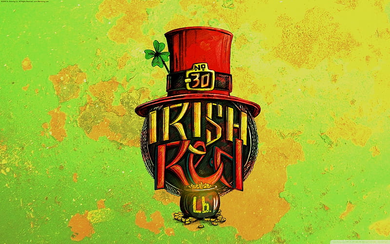 irish pub, red, irish, green, hat, HD wallpaper