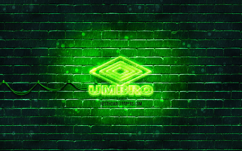 Umbro green logo green brickwall, Umbro logo, sports brands, Umbro neon logo, Umbro, HD wallpaper