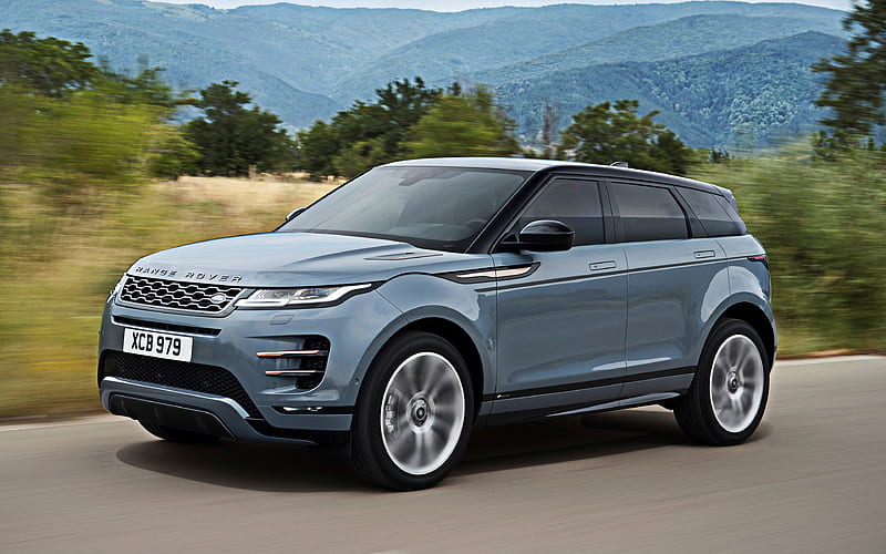 Land Rover, Range Rover Evoque, 2020 front view, new blue Evoque, crossover, British cars, HD wallpaper