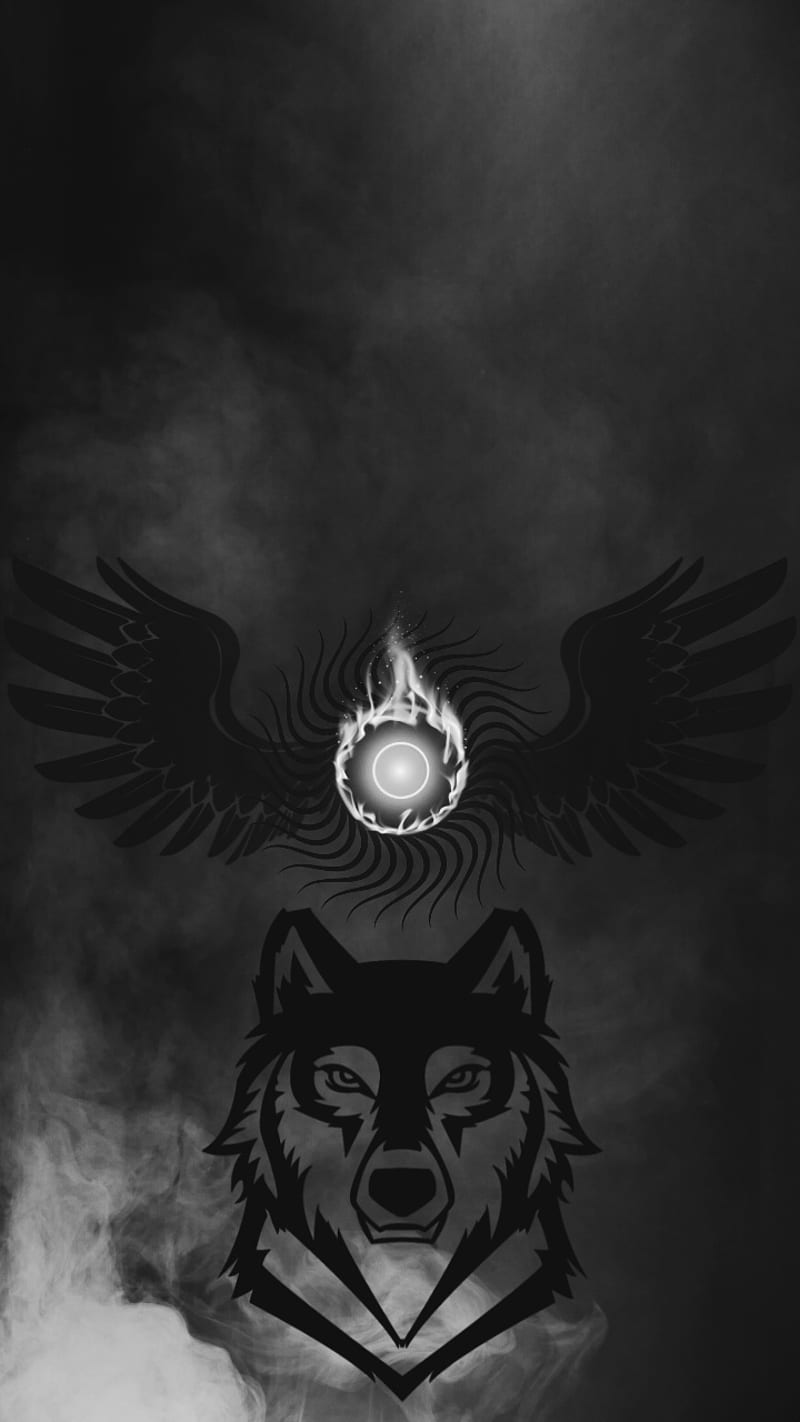 The Wolf Wings, black, white, HD phone wallpaper