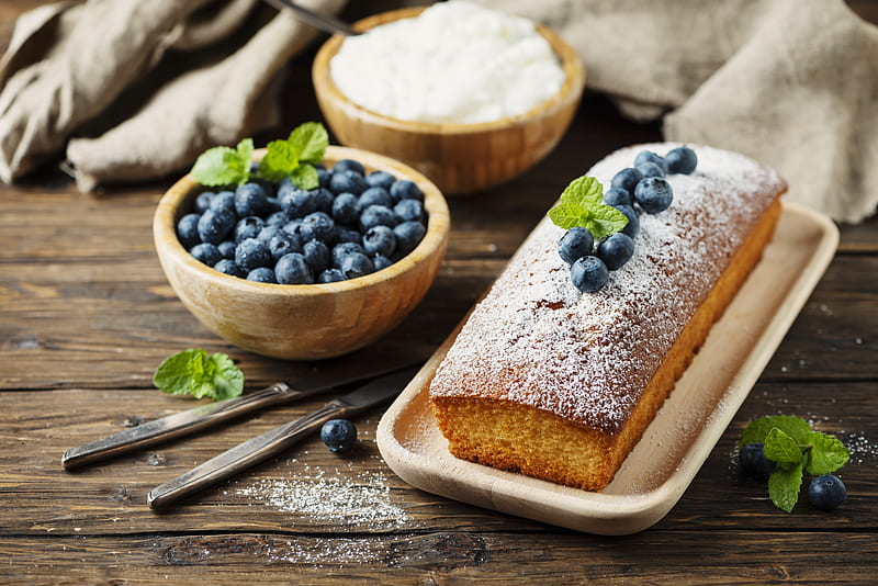 Food, Cake, Berry, Blueberry, Pastry, Still Life, HD wallpaper