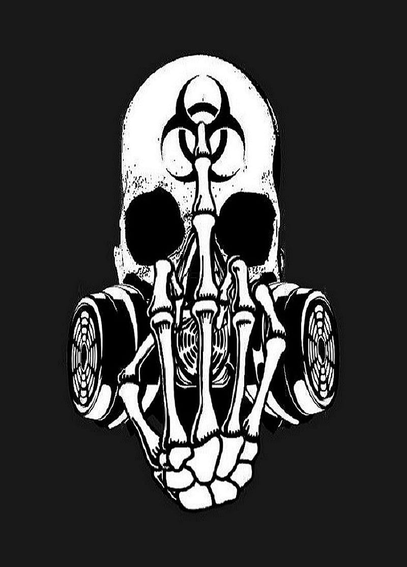 bio skull, bio, cool, radioactive, skull, HD phone wallpaper