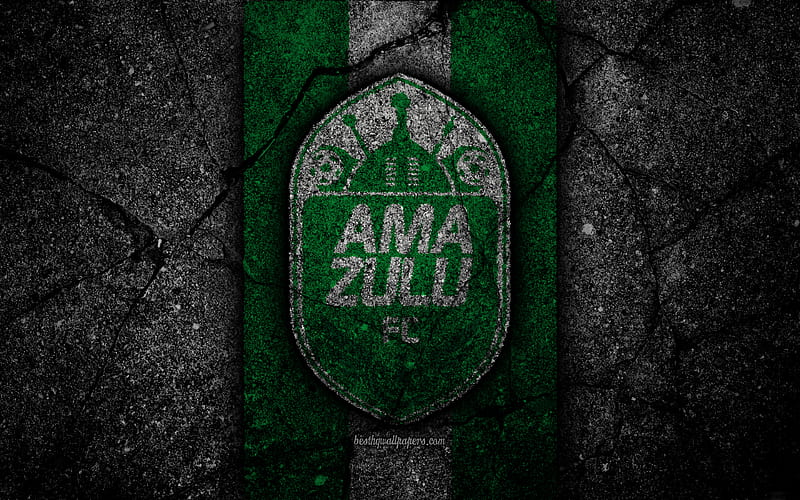 AmaZulu FC emblem, South African Premier League, soccer, logo, South Africa, grunge, AmaZulu, black stone, asphalt texture, football, FC AmaZulu, HD wallpaper