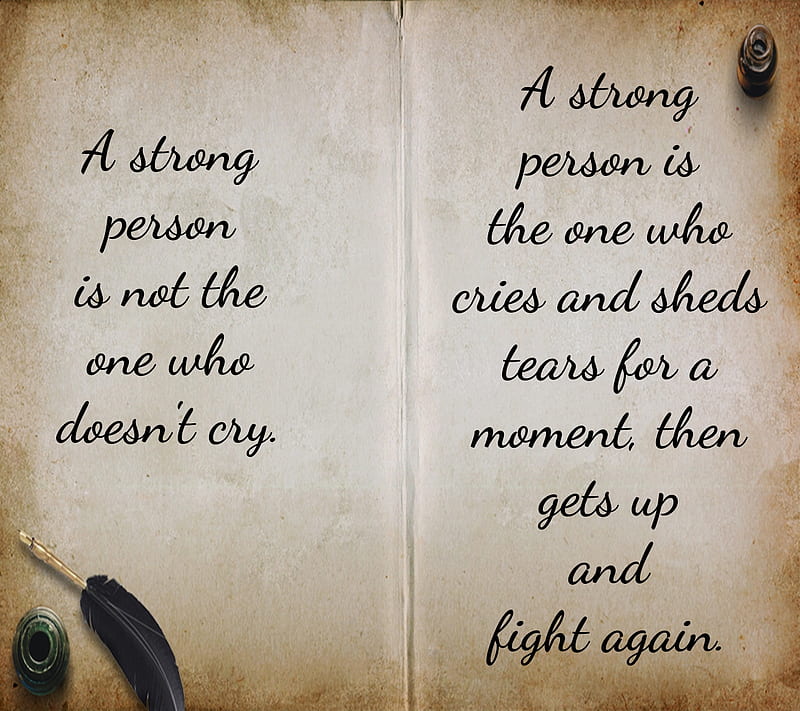 strong person, cry, new, nice, quote, saying, tears, HD wallpaper