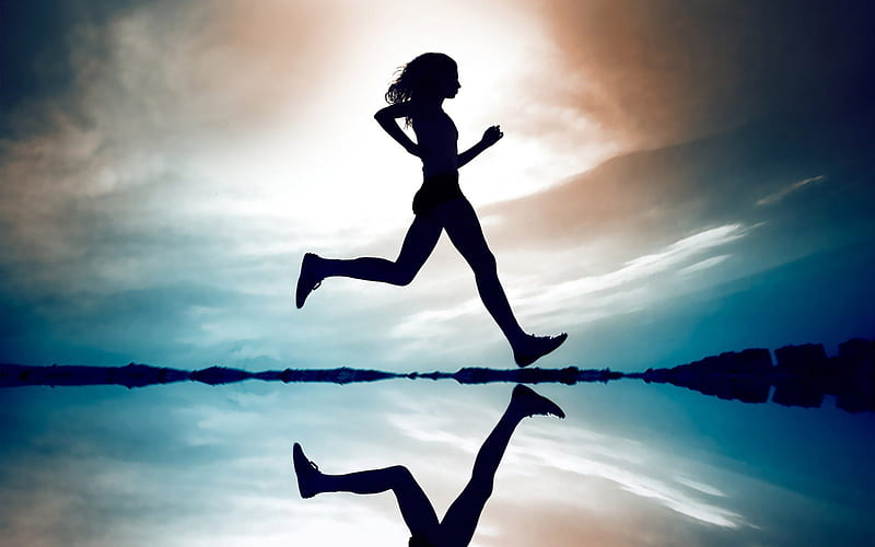 Jogging, track, woman jogging, woman running, running, HD wallpaper