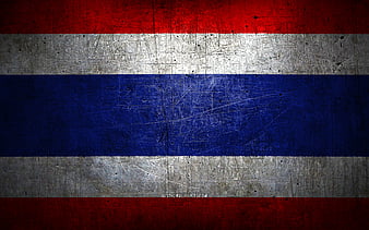 Thai metal flag, grunge art, asian countries, Day of Thailand, national  symbols, HD wallpaper | Peakpx