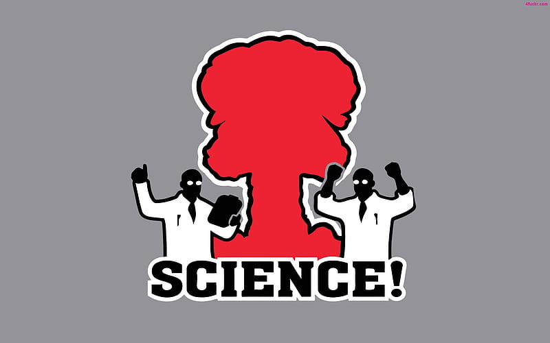 Science!, red, blow, tech, black, fun, atomic, nice, nuclear, cool, science, gris, awesome, funny, white, HD wallpaper
