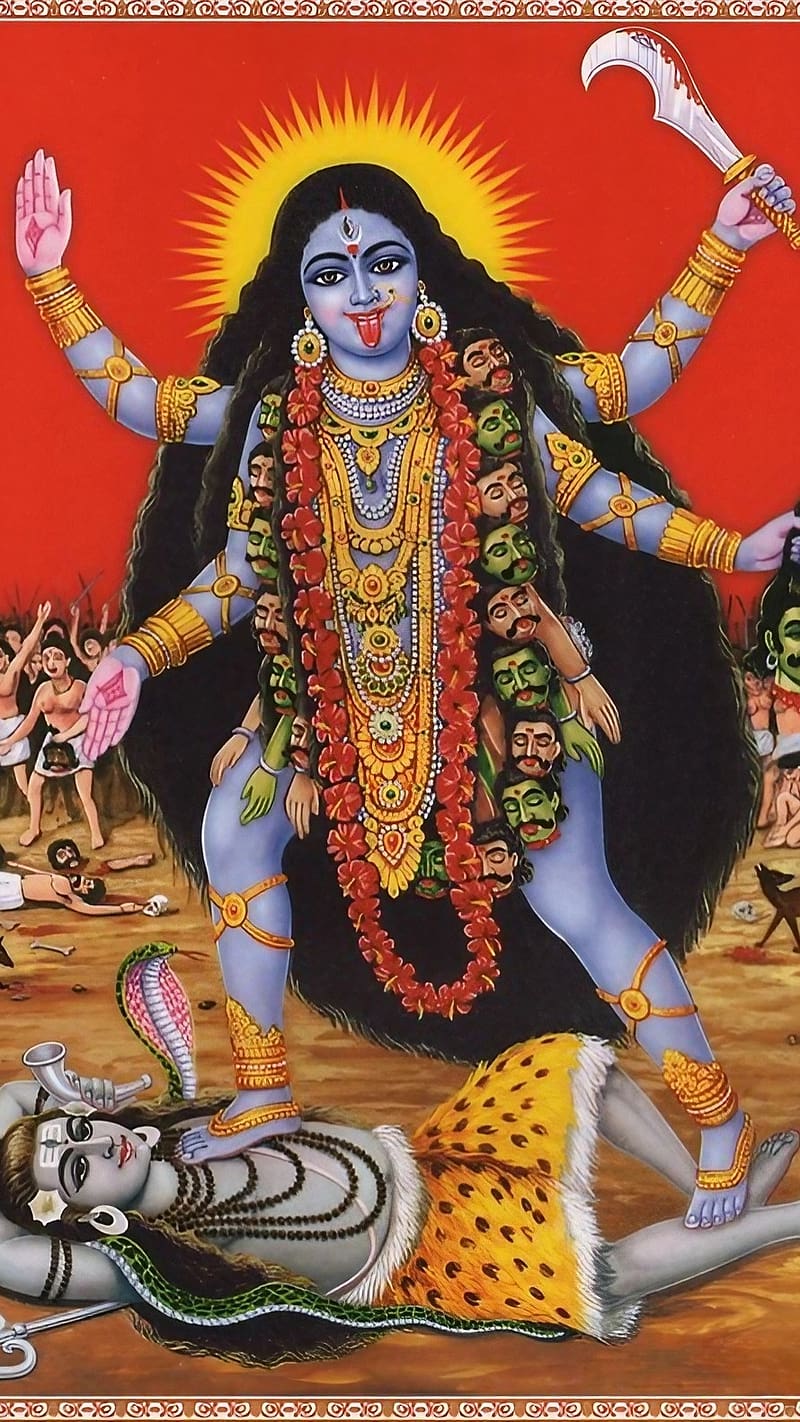 Kali Mata Ka, Sun Background, goddess, maa kali, HD phone wallpaper
