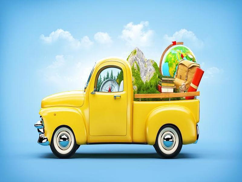 Pickup truck, Baggage, Travel, Summer, Trunk, HD wallpaper
