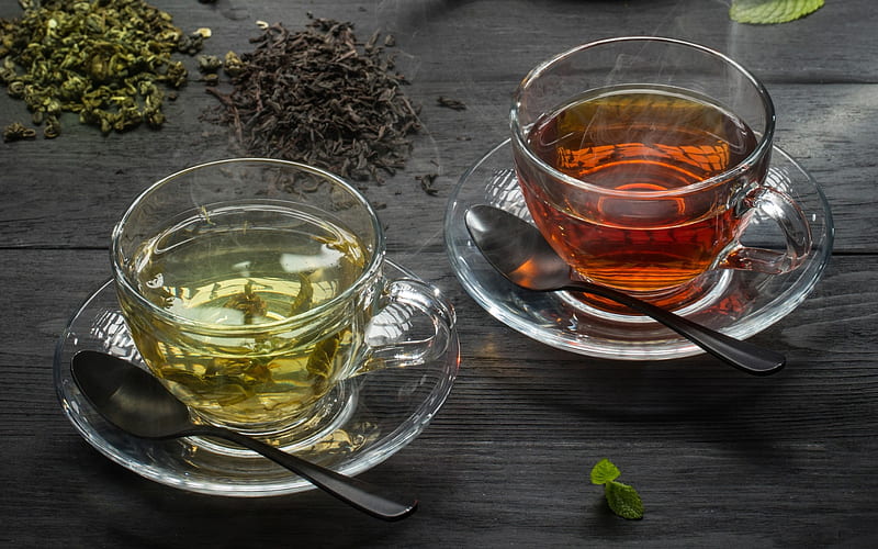 Green tea, drinks, black tea, cup of tea, HD wallpaper