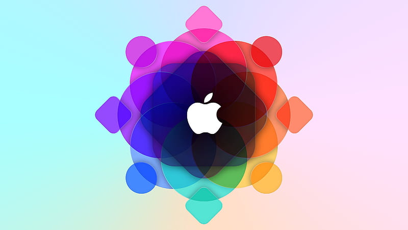 White Apple Logo In Colorful Background Apple, HD wallpaper