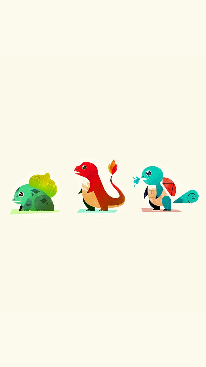 Original Three, bulbasaur, charmander, nintendo, pokemon, squirtle, starter, HD phone wallpaper