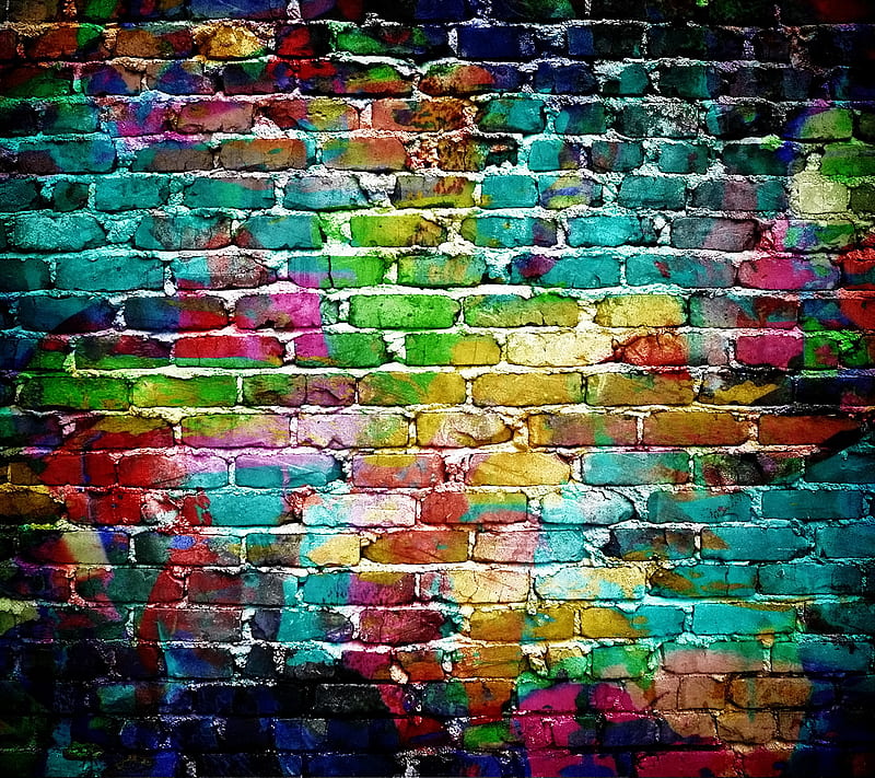 Colored Wall, backgcround, bricks, colored, colorful, stones, wall, HD wallpaper