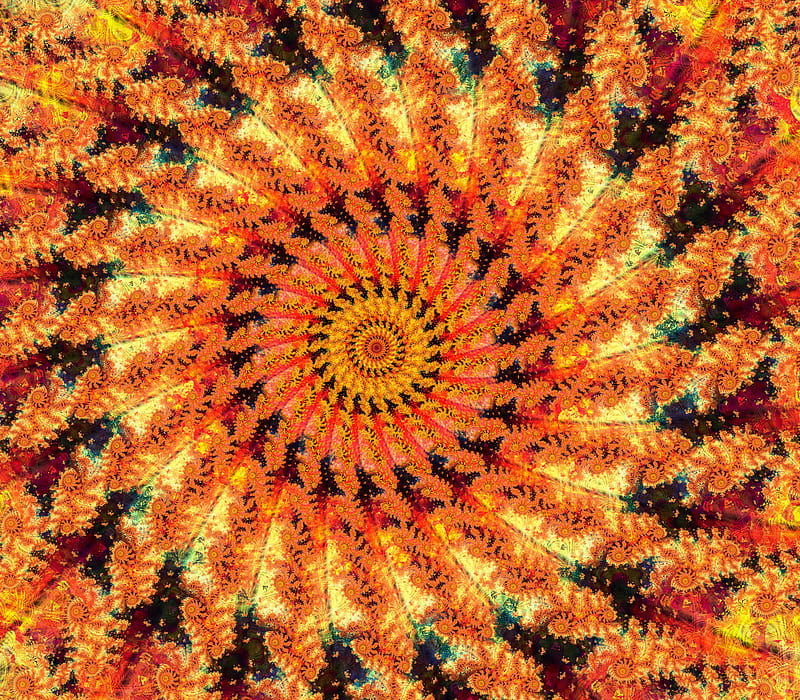 fractal, swirl, pattern, spiral, HD wallpaper