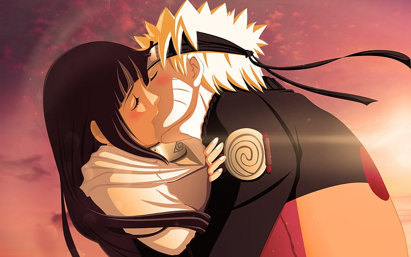 Kissing anime characters HD wallpaper