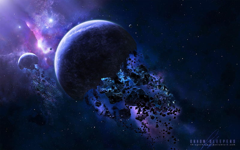 Asteroid Planet Explosion, HD wallpaper