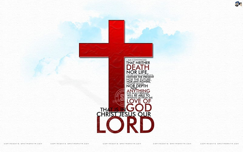 How much he loves us, his love, the cross, bible verse, clouds, HD wallpaper