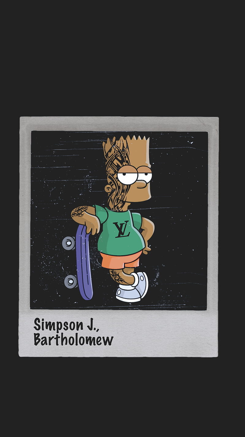 Download Sad Bart Simpsons Purple Gradient Art Wallpaper
