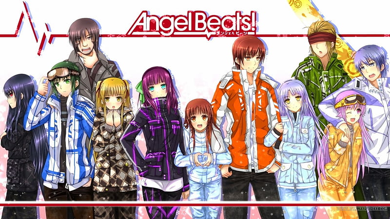 Angel Beats, males, freinds, anime girls, pants, anime boy, angels, caot, long  hair, HD wallpaper | Peakpx