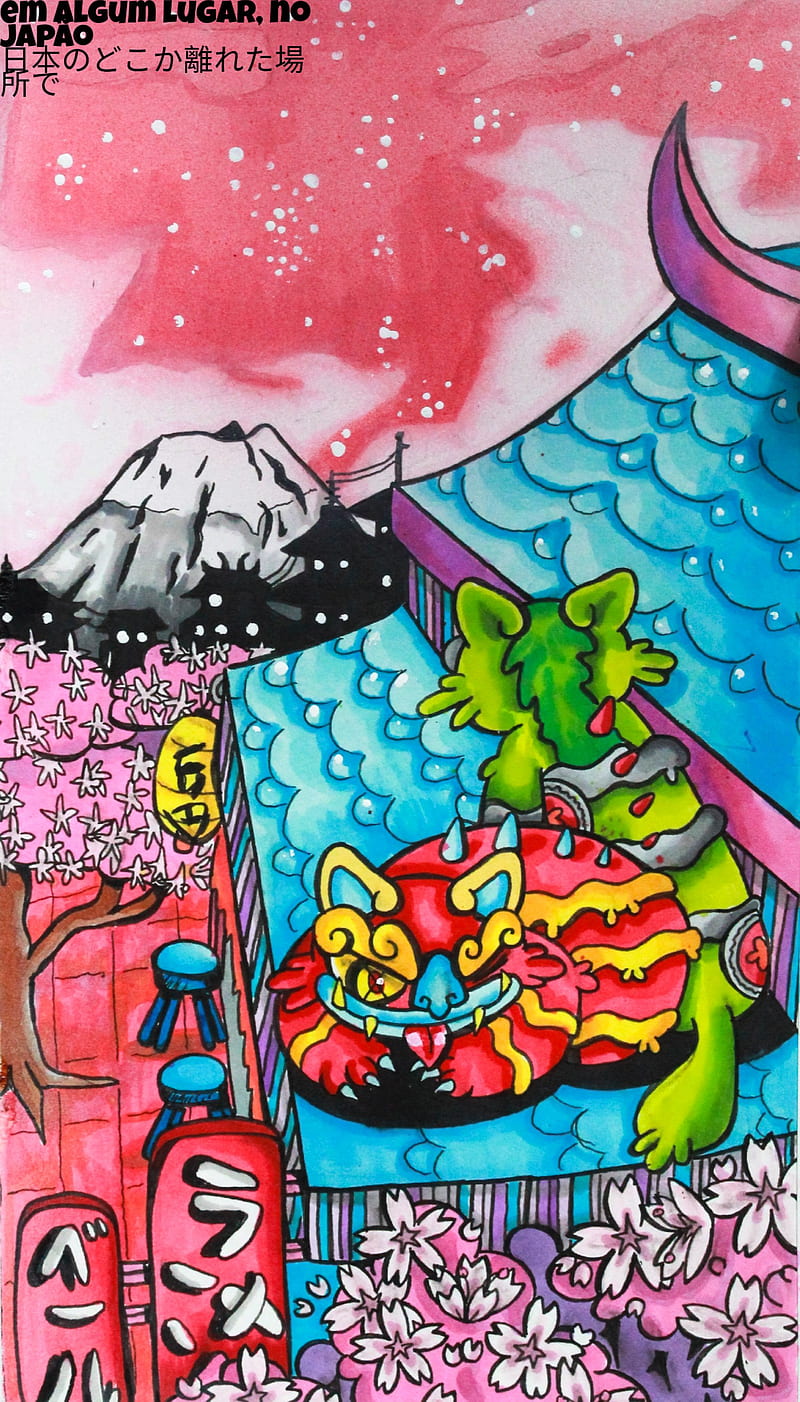 Vail In Japan , crazy, doodle, graffiti, monster, street, word, words, HD phone wallpaper